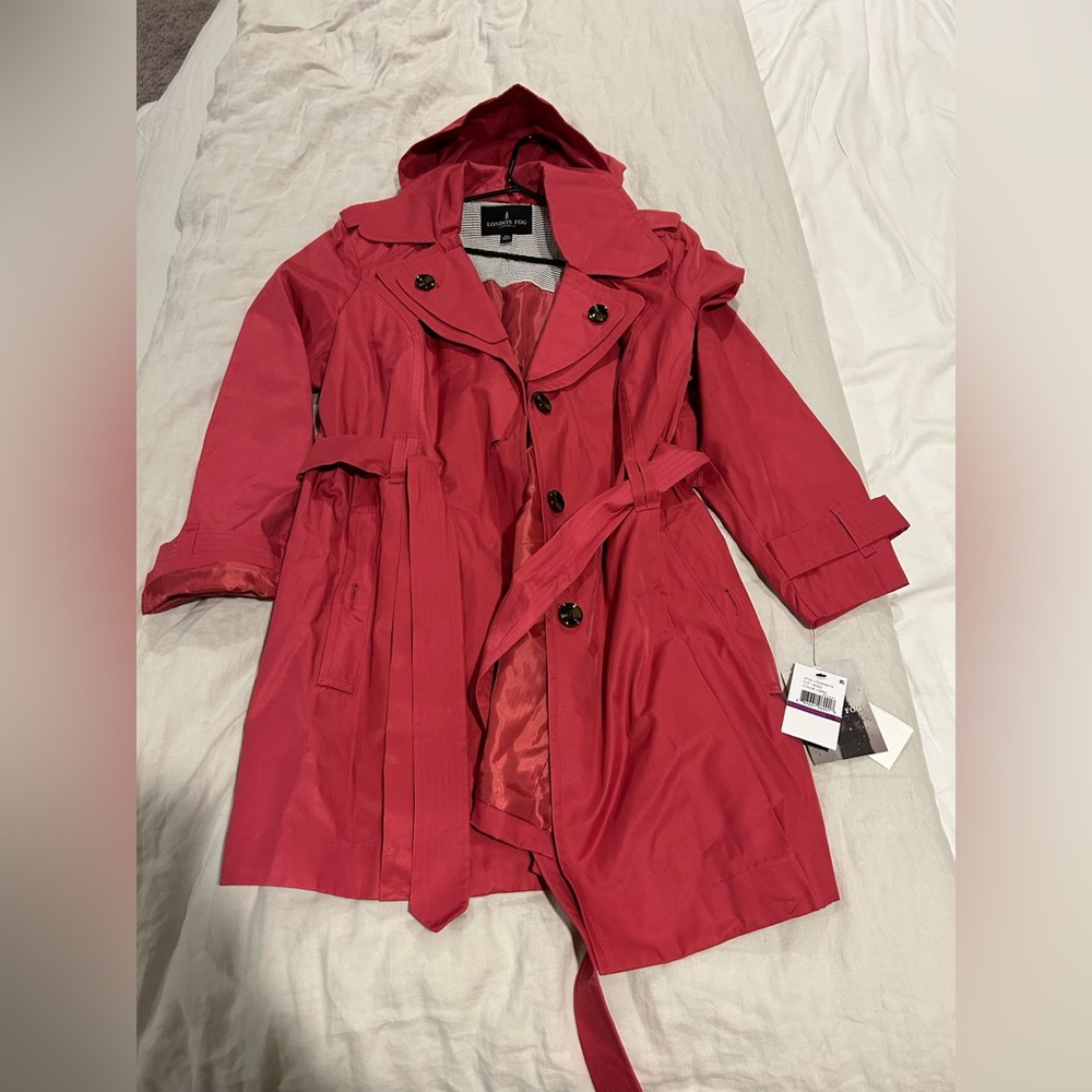 NWT London Fog rustic pink trench coat women size XXL or men size L